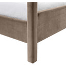  Meridian Salina Taupe Velvet Upholstered Twin Bed IMAGE 8