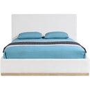  Meridian Bennet Cream Linen Textured Fabric Upholstered King Bed IMAGE 6