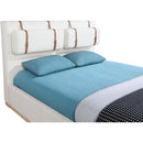  Size_Queen -- Bennet Cream Linen Textured Fabric Upholstered Queen Bed IMAGE 11