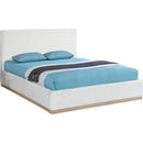  Size_Queen -- Bennet Cream Linen Textured Fabric Upholstered Queen Bed IMAGE 2