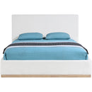 Size_Queen -- Bennet Cream Linen Textured Fabric Upholstered Queen Bed IMAGE 6