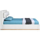  Size_Queen -- Bennet Cream Linen Textured Fabric Upholstered Queen Bed IMAGE 7