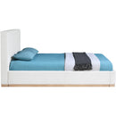  Size_Queen -- Bennet Cream Linen Textured Fabric Upholstered Queen Bed IMAGE 8