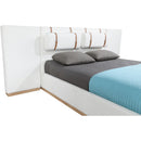  Meridian Bennet Cream Linen Textured Fabric Upholstered Queen Bed IMAGE 11
