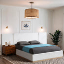  Size_Queen -- Bennet Cream Linen Textured Fabric Upholstered Queen Bed IMAGE 4