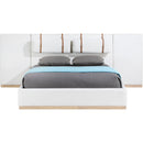 Meridian Bennet Cream Linen Textured Fabric Upholstered Queen Bed IMAGE 5