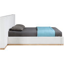  Meridian Bennet Cream Linen Textured Fabric Upholstered Queen Bed IMAGE 8