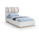  Size_Twin -- Bennet Cream Linen Textured Fabric Upholstered Twin Bed IMAGE 1