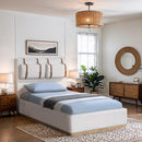  Size_Twin -- Bennet Cream Linen Textured Fabric Upholstered Twin Bed IMAGE 3