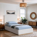  Size_Twin -- Bennet Cream Linen Textured Fabric Upholstered Twin Bed IMAGE 4