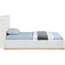  Meridian Bennet Cream Linen Textured Fabric Upholstered Twin Bed IMAGE 8