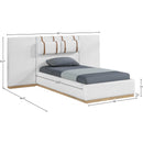  Meridian Bennet Cream Linen Textured Fabric Upholstered Twin Bed IMAGE 13