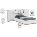  Meridian Bennet Cream Linen Textured Fabric Upholstered Twin Bed IMAGE 14