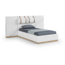  Size_Twin -- Bennet Cream Linen Textured Fabric Upholstered Twin Bed IMAGE 1