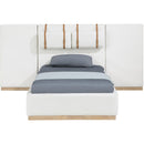  Size_Twin -- Bennet Cream Linen Textured Fabric Upholstered Twin Bed IMAGE 5