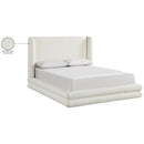  Meridian Chandra Cream Linen Textured Fabric Upholstered Full Bed IMAGE 12