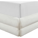 Meridian Chandra Cream Linen Textured Fabric Upholstered Full Bed IMAGE 8