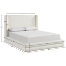  Size_King -- Chandra Cream Linen Textured Fabric Upholstered King Bed IMAGE 11