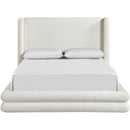  Size_King -- Chandra Cream Linen Textured Fabric Upholstered King Bed IMAGE 3