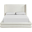  Meridian Chandra Cream Linen Textured Fabric Upholstered King Bed IMAGE 3