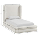  Size_Twin -- Chandra Cream Linen Textured Fabric Upholstered Twin Bed IMAGE 11