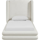  Size_Twin -- Chandra Cream Linen Textured Fabric Upholstered Twin Bed IMAGE 3