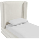  Size_Twin -- Chandra Cream Linen Textured Fabric Upholstered Twin Bed IMAGE 6