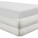  Size_Twin -- Chandra Cream Linen Textured Fabric Upholstered Twin Bed IMAGE 8