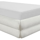  Meridian Chandra Cream Linen Textured Fabric Upholstered Twin Bed IMAGE 8
