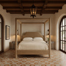  Meridian Dawson Beige Velvet Upholstered Queen Bed IMAGE 2