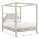  Meridian Dawson Cream Velvet Upholstered King Bed IMAGE 11