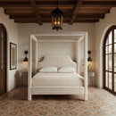  Meridian Dawson Cream Velvet Upholstered Queen Bed IMAGE 2