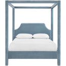  Meridian Dawson Light Blue Velvet Upholstered Queen Bed IMAGE 3