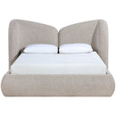  Meridian Elowen Beige Chenille Fabric Upholstered Full Bed IMAGE 2