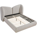  Meridian Elowen Beige Chenille Fabric Upholstered Full Bed IMAGE 6