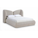  Color_Beige  Size_King  -- Elowen Beige Chenille Fabric Upholstered King Bed IMAGE 1