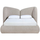  Color_Beige  Size_King  -- Elowen Beige Chenille Fabric Upholstered King Bed IMAGE 2