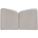  Meridian Elowen Beige Chenille Fabric Upholstered Queen Bed IMAGE 4