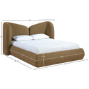  Color_Brown  Size_King  -- Elowen Brown Chenille Fabric Upholstered King Bed IMAGE 10