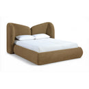  Color_Brown  Size_Queen  -- Elowen Brown Chenille Fabric Upholstered Queen Bed IMAGE 1