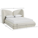  Meridian Elowen Cream Chenille Fabric Upholstered Full Bed IMAGE 10