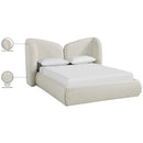  Meridian Elowen Cream Chenille Fabric Upholstered Full Bed IMAGE 11