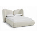  Color_Cream  Size_Full  -- Elowen Cream Chenille Fabric Upholstered Full Bed IMAGE 1