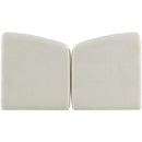  Meridian Elowen Cream Chenille Fabric Upholstered Full Bed IMAGE 4