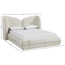  Meridian Elowen Cream Chenille Fabric Upholstered King Bed IMAGE 10