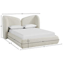  Color_Cream  Size_King  -- Elowen Cream Chenille Fabric Upholstered King Bed IMAGE 10