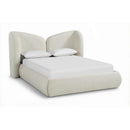  Color_Cream  Size_King  -- Elowen Cream Chenille Fabric Upholstered King Bed IMAGE 1