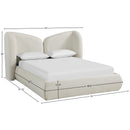  Color_Cream  Size_Queen  -- Elowen Cream Chenille Fabric Upholstered Queen Bed IMAGE 10