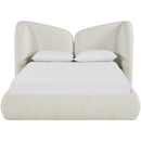 Color_Cream  Size_Queen  -- Elowen Cream Chenille Fabric Upholstered Queen Bed IMAGE 2