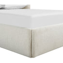  Meridian Elowen Cream Chenille Fabric Upholstered Queen Bed IMAGE 8